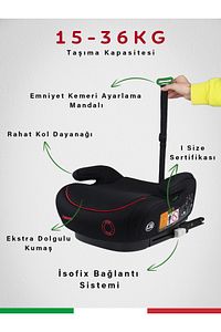 Hera 15-36 Kg Emniyet Kemeriyle Kullanılabilen Isofixli Oto Koltuğu Yükselticisi ürün fotoğrafı