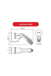 Elektrikli Araç Şarj Kablosu Priz + Fiş Seti - 5m Monofaze 20A Kablolu Şarj Seti ürün fotoğrafı