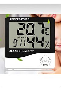 Dijital oda Termometresi Sıcaklık Ve Nem Ölçer Masa Saati Alarm ürün fotoğrafı