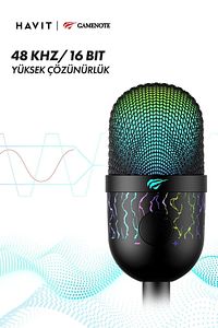Gamenote GK52 RGB Gaming Profesyonel Oyuncu Yayıncı Mikrofonu ürün fotoğrafı