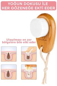 Yüz Ve Cilt Bakım Temizleme Fırçası – Ultra Yumuşak Ipek Kıl, Siyah Nokta Karşıtı, Doğal Ahşap Saplı ürün fotoğrafı