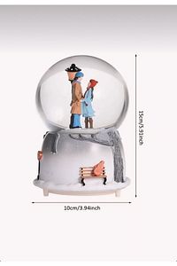 Kış Masalı Sokak Lambası Temalı Işıklı Ve Müzikli Kar Küresi/ Sevgiliye Özel Hediyelik 15Cm ürün fotoğrafı