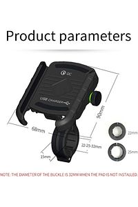 Ayna ve Gidon Bağlantılı Motorsiklet Telefon Tutucu Bisiklet ATV Telefon Tutacağı USB ŞARJ 2 in 1 ürün fotoğrafı