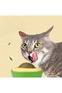 Catnip Avokado Kedi Çimi Kedi Oyuncağı Yalama Topu Doğal Kedi Nanesi 360 Derece Dönen Sağlıklı Top ürün fotoğrafı