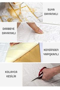 50 X 30 Cm 0,17 M² Kendinden Yapışkanlı Duvar Kağıdı Esnek Köpük Paneli 3d Boyutlu Tuğla Desen Beyaz ürün fotoğrafı