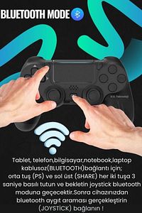 Kablosuz Bilgisayar Oyun Kolu Wireless Joystick PC Laptop Tablet Mobile Playstation4 Uyumlu ürün fotoğrafı