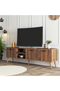 1583 Exxen 180 Cm (AHŞAP AYAKLI) Tv Ünitesi Hat Rengi ürün fotoğrafı
