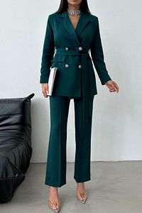 Bağlamalı Blazer Ceket Pantolon Takım ürün fotoğrafı