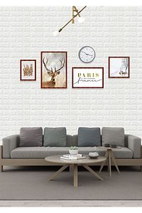 50 X 30 Cm 0,17 M² Kendinden Yapışkanlı Duvar Kağıdı Esnek Köpük Paneli 3d Boyutlu Tuğla Desen Beyaz ürün fotoğrafı