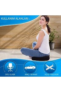 Oto Araç Ofis Koltuk Sandalye Bel Destek Minderi ve Visco Cocix Oturma Minderi ürün fotoğrafı