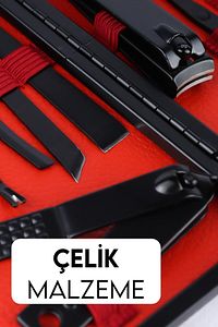 Deri Çantalı 17 Parça Profesyonel Manikür Pedikür Seti Siyah ürün fotoğrafı