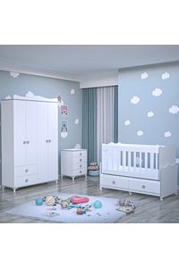 Elegant Yıldız 4 Kapaklı Bebek Odası Takımı-gri ürün fotoğrafı