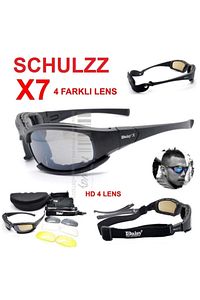 Daisy X7 Uv 400 Polarize Değişebilir 4 Farklı Lensli Motorsiklet Bisiklet Gözlüğü ürün fotoğrafı