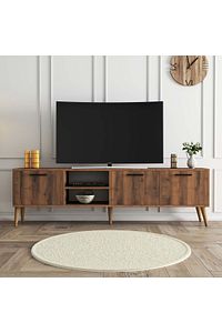 1583 Exxen 180 Cm (AHŞAP AYAKLI) Tv Ünitesi Hat Rengi ürün fotoğrafı