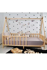 Markaawm Montessori Doğal Bebek Ve Çocuk Karyolası Ahşap Yatak ürün fotoğrafı