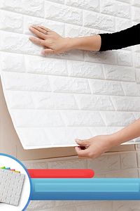 50 X 30 Cm 0,17 M² Kendinden Yapışkanlı Duvar Kağıdı Esnek Köpük Paneli 3d Boyutlu Tuğla Desen Beyaz ürün fotoğrafı