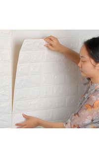 50 X 30 Cm 0,17 M² Kendinden Yapışkanlı Duvar Kağıdı Esnek Köpük Paneli 3d Boyutlu Tuğla Desen Beyaz ürün fotoğrafı