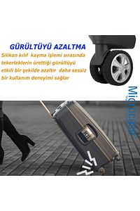 Silikon Aşınmaya Dayanıklı Ses Önleyici Bavul Tekerlek Kılıfı Tırtıklı Kalıp-AL4549 4 Adet Siyah ürün fotoğrafı