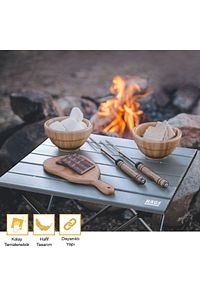 Full Alüminyum Katlanır Kamp Sehpası, Plaj, Outdoor Hafif Kamp Piknik Masası Küçük Boy - Gümüş ürün fotoğrafı