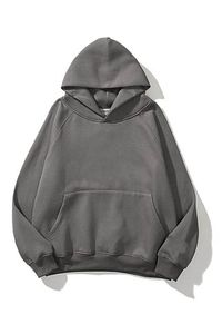 Unisex Gri Hoodie Sweatshirt ürün fotoğrafı