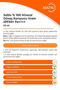 %100 Mineral Güneş Koruyucu Krem SPF 50+ Pa++++, 50 ml ürün fotoğrafı