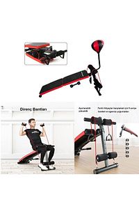 Katlanabilir Fitness Ağırlık Sehpası - Mekik Aleti - Boks Topu -tüm Vücut Egzersiz Aleti Gym Bench ürün fotoğrafı