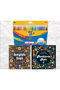 Mandala Büyükler Için Boyama Seti - 2 Kitap Ve 24 Keçeli Kalem B.s ürün fotoğrafı