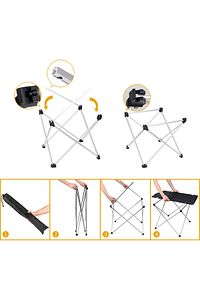 Ultralight Katlanır Kamp Masası, Piknik, BBQ, Balıkçılık, Avcılık, Plaj için Büyük Siyah ürün fotoğrafı