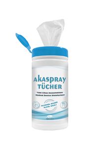 Yüzeyler İçin Alkol Bazlı Dezenfeksiyon Mendili Akaspray Tücher ürün fotoğrafı