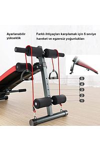 Katlanabilir Fitness Ağırlık Sehpası - Mekik Aleti - Boks Topu -tüm Vücut Egzersiz Aleti Gym Bench ürün fotoğrafı