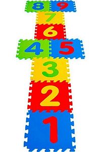 9 Parça Büyük Boy Rakamlı Sayılı Sünger Yapılı Oyun Karosu Yer Matı Puzzle Yapboz ürün fotoğrafı