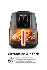 Air Pro Cook 3 In 1 Xl Ev Yemeği, Közleme, Sulu Yemek Tencereli Airfryer Fritöz Rosegold 4 Kişilik ürün fotoğrafı