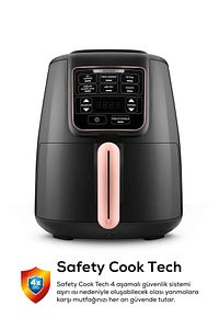 Air Pro Cook 3 In 1 Xl Ev Yemeği, Közleme, Sulu Yemek Tencereli Airfryer Fritöz Rosegold 4 Kişilik ürün fotoğrafı