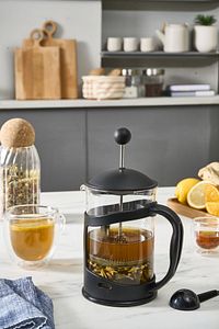 Coffee Bean Kaşık Hediyeli Borosilikat Cam Siyah French Press 800 Ml ürün fotoğrafı