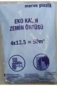 Kalite Kalın Etli Boya Örtü Zemin Brandası Eşya Koruma Naylonu 50 M2 = 4 X 12,5 ürün fotoğrafı