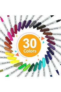 30 Lü Permanent Marker Kalem Seti 30 Canlı Renk Parlak Renkler ürün fotoğrafı
