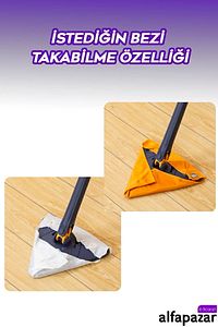Üçgen Mop Cam Duvar Tavan Fayans Parke Temizleyici Kendinden Sıkmalı Cam Sileceği ürün fotoğrafı