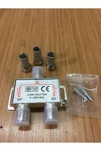 1/2 Splitter Ve 3 Adet F Konnektör, 1 Giriş 2 Çıkış Kablo Tv Uydu Anten Çoklayıcı ürün fotoğrafı