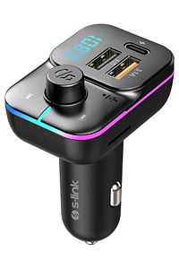 Sl-bt501 25w Pd Hızlı Şarj Bluetooth 5.0 Rainbow Işıklı Led Ekran Tf Kart+usb Fm Transmitter ürün fotoğrafı