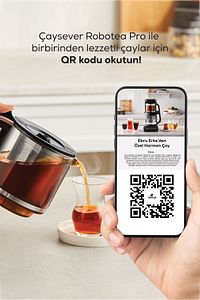 Robotea Pro 4 in 1 Konuşan Cam Çay Makinesi Black Chrome ürün fotoğrafı