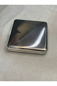 20135 Metal Sigara Tabakası Lüks Tasarım Şık Hediyelik Kare Tasarım Desenli Standart Kısa Tabla 90mm ürün fotoğrafı