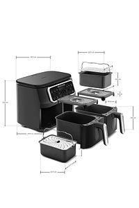 Air Pro Cook Duo Ev Yemeği XXXL 4+4 Litre Airfryer Black Chrome 8 Kişilik ürün fotoğrafı