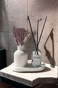 Dekoratif Mini Pampas Kuru Çiçek Vazosu Fresh Soft Oda Kokusu Standlı Set ürün fotoğrafı
