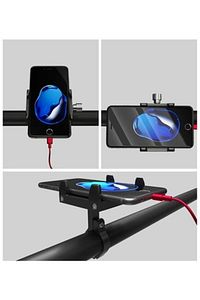 Bisiklet Motorsiklet Gidon metal Vidali siyah Telefon Tutucu Kr01 ürün fotoğrafı