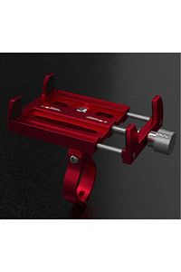 Kr01 Bisiklet Motorsiklet Gidon Telefon Tutucu Metal Vidali Kırmızı ürün fotoğrafı