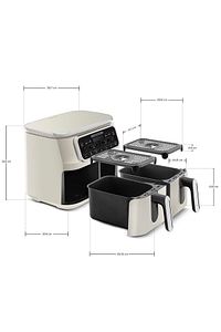 Air Pro Cook Duo Köz Xxxl 4+4 Litre Airfryer İconic Beige 8 Kişilik ürün fotoğrafı