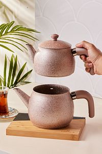 Biogranit Steel Plus Midi Çaydanlık Takımı Bakalit Kulp Rose ürün fotoğrafı