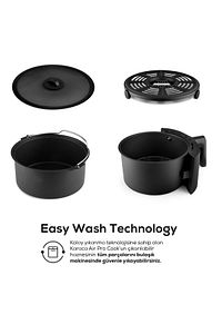 Air Pro Cook Xl 2 In 1 Konuşan Airfryer Fritöz Black Chrome 4 Kişilik ürün fotoğrafı