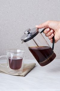 Coffe Bean Borosilikat Cam French Press Cool Green 600 ml ürün fotoğrafı