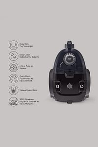 Vantuz Action Force Siyah Toz Torbasız Elektrikli Süpürge ürün fotoğrafı